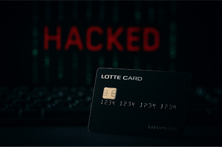 웹쉘을 통해 롯데카드 결제 시스템 해킹 사건을 형상화한 이미지