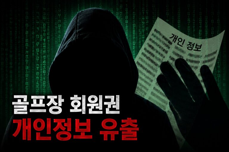 골프장 홈페이지 해킹으로 대규모 개인정보 유출이 발생한 사이버 공격 이미지