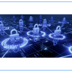 AI-powered cybersecurity illustration featuring digital locks and an artificial intelligence brain, representing the growing AI security race in vulnerability detection, threat analysis, and autonomous defense.